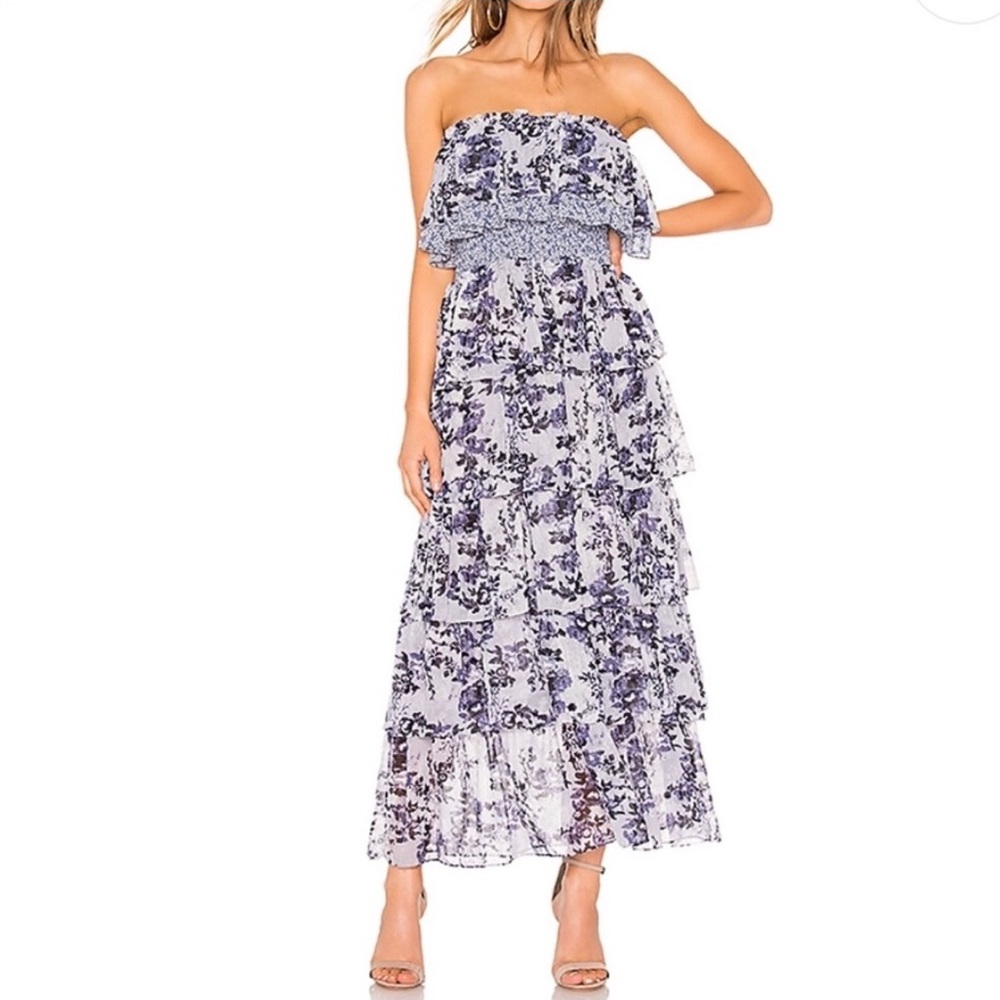 Misa Los Angeles • Nadia Maxi Ruffle Dress / Blue